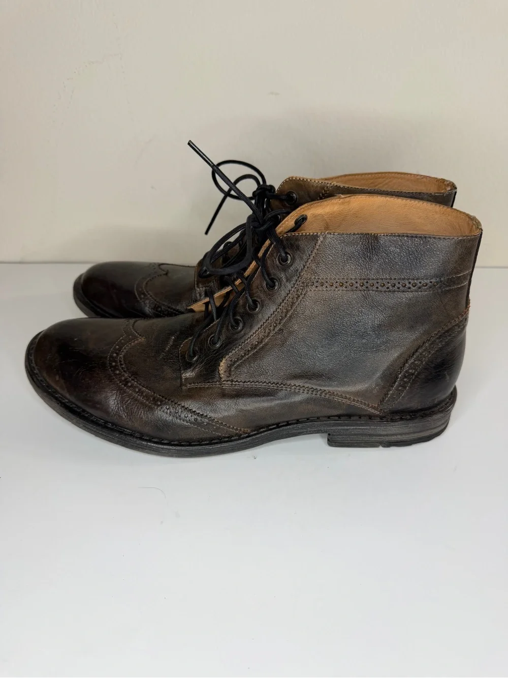 Bed Stu Brown Rustic Mans Leather Ankle Boots Size 13M Made In Mexico Workshop